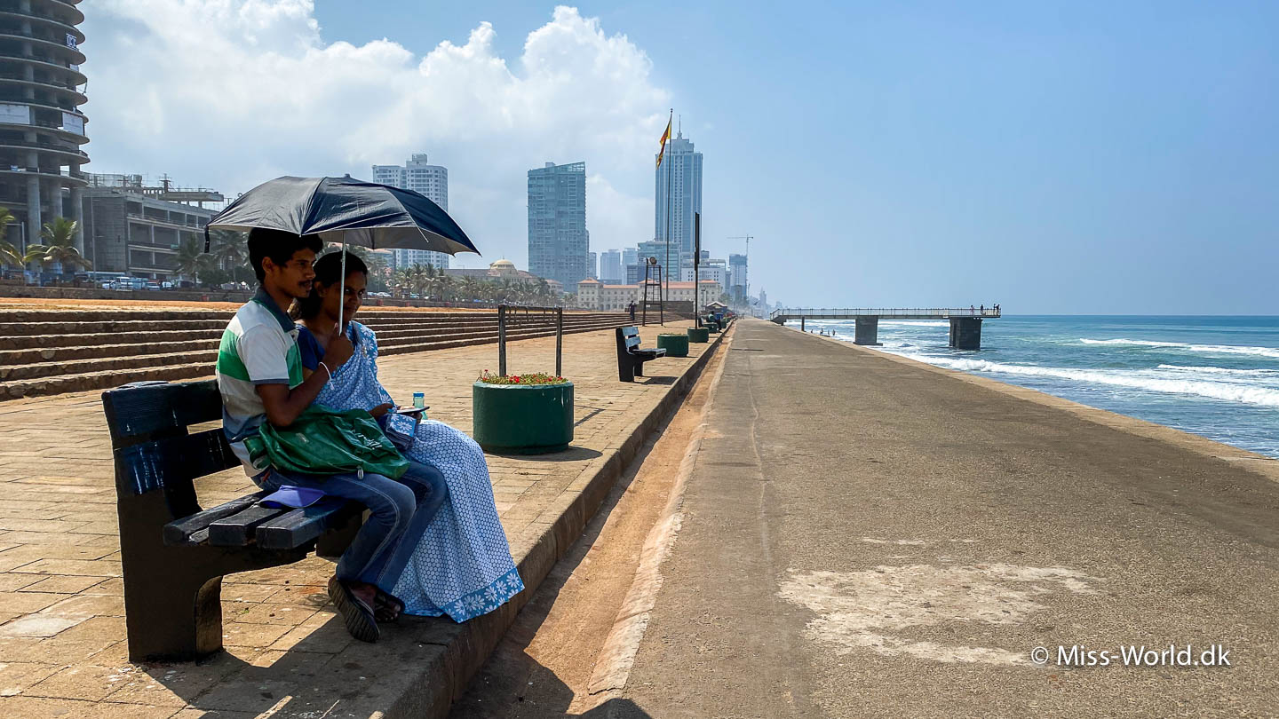 Galle Face Green, strandpromenaden i Colombo Sri Lanka