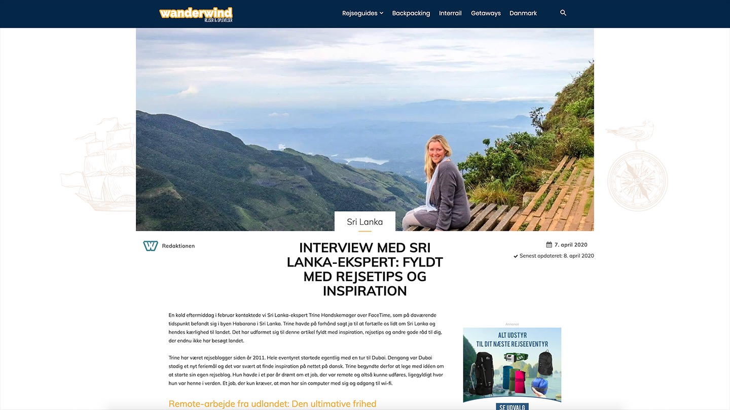 Interview om Sri Lanka med rejsemagasinet Wanderwind