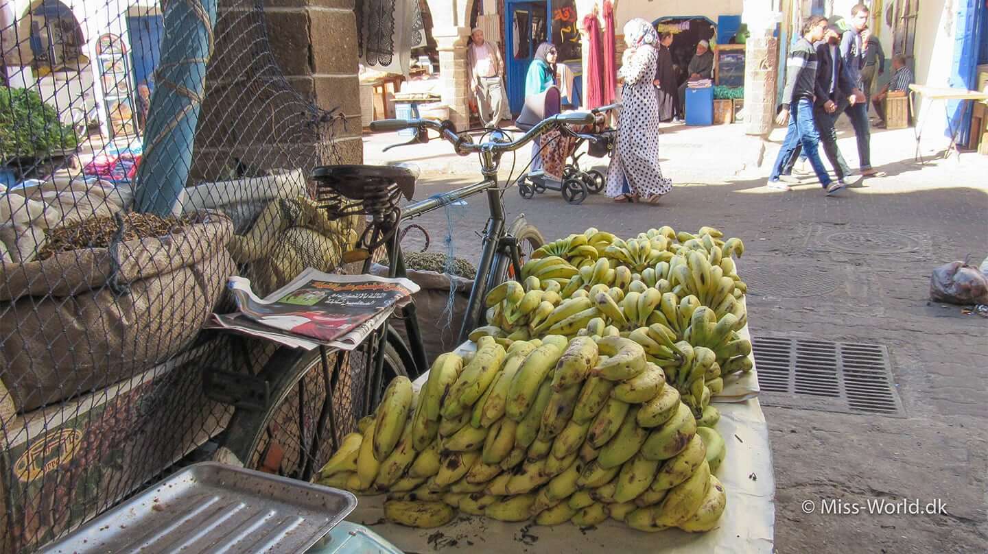 Essaouira Medina Morocco - Bananas and bike parking