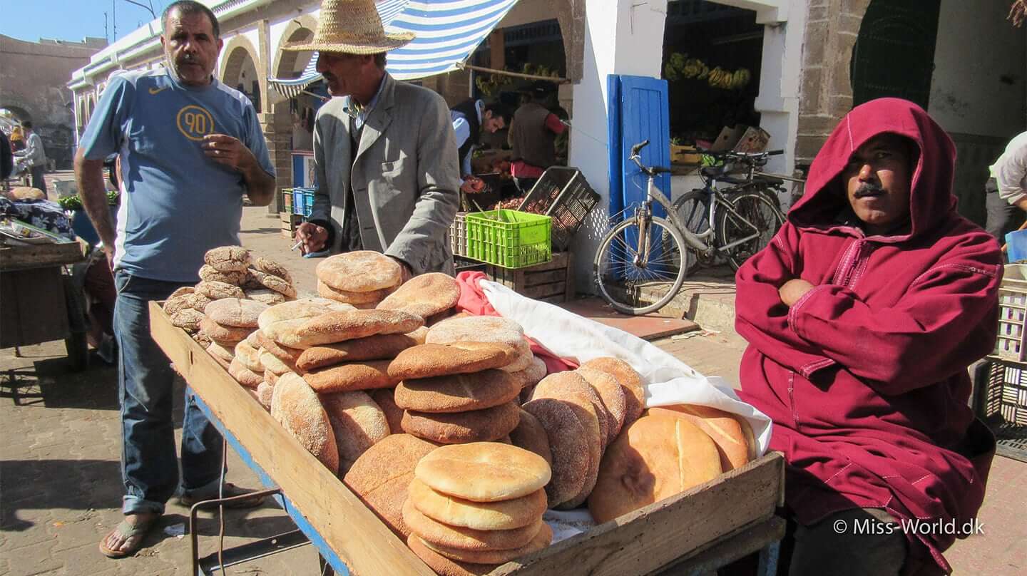 Essaouira Medina Morocco - Man selling bread