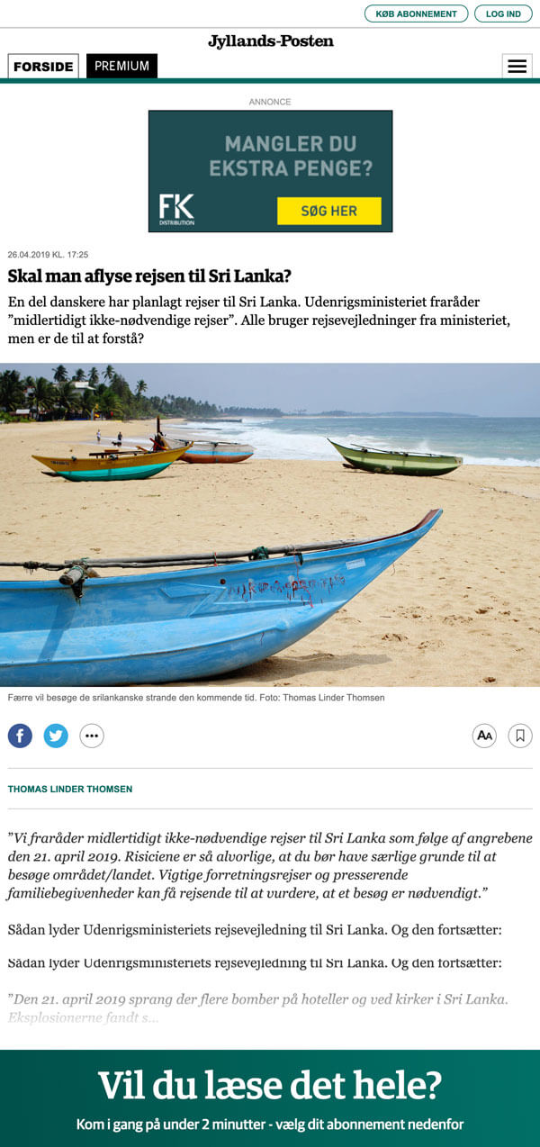 er sri lanka sikkert?