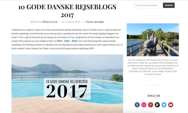 Miss-World anbefalet blandt 10 Gode Danske Rejseblogs